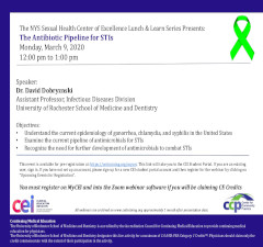 Sexual Health Center of Excellence Lunch & Learn Series: The Antibiotic Pipeline for STIs